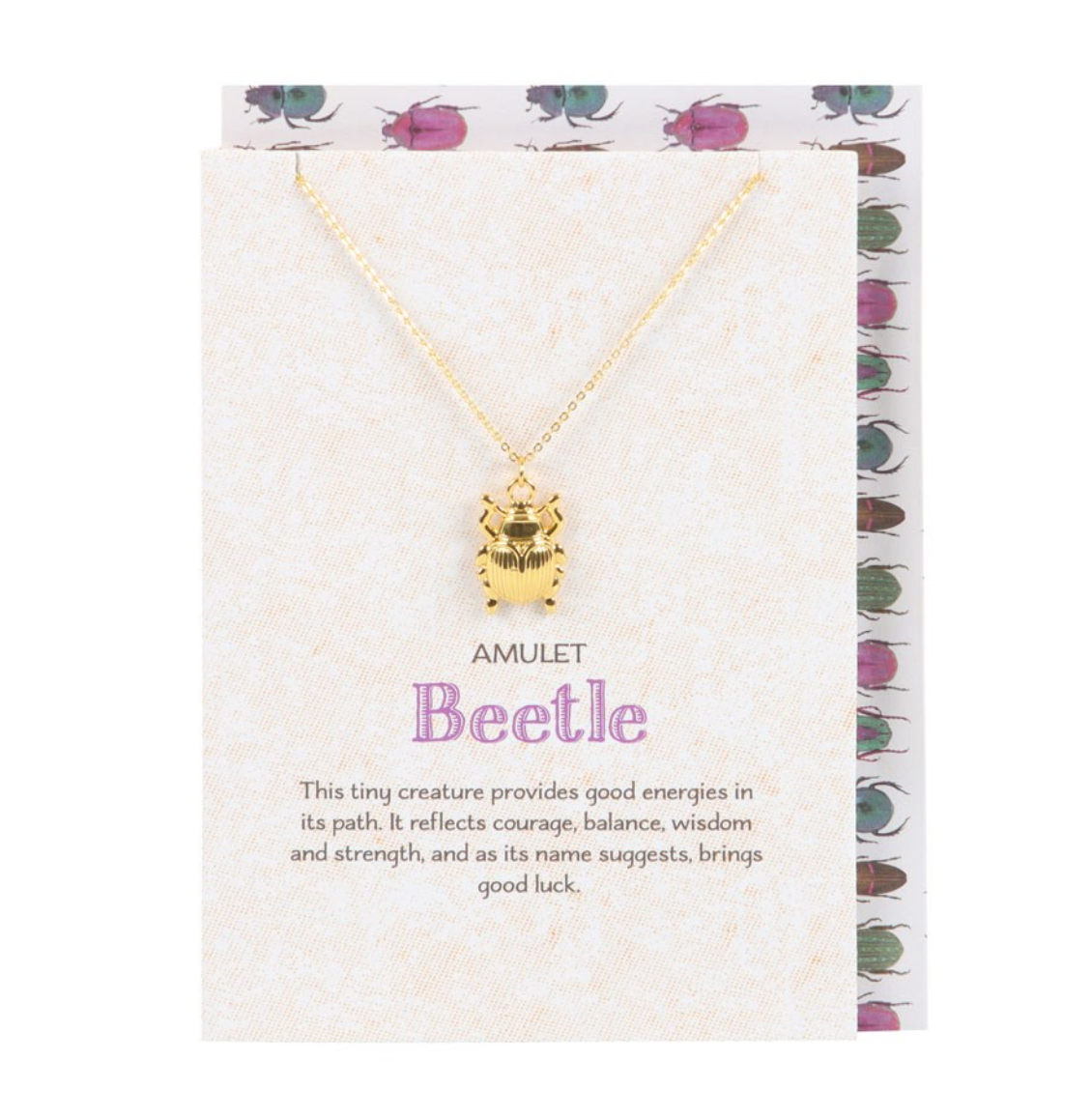 Beetle Amulet Necklace Card