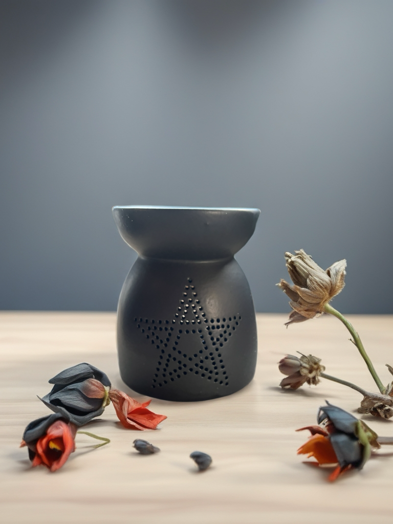 Black Pentagram Cut Out Oil/Wax Burner