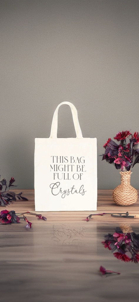Full of crystals polycotton tote bag