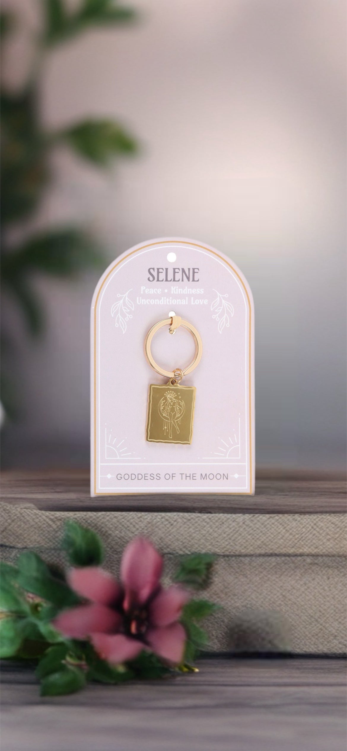 🌙 Selene Goddess of the Moon Keyring