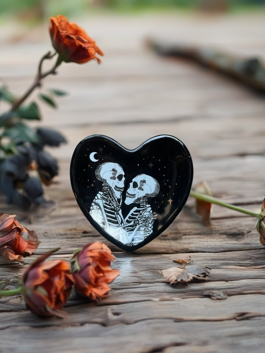 Skeleton Lovers Heart Trinket Dish