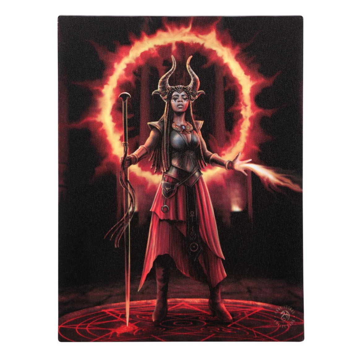 Fire Element Sorceress Canvas Plaque