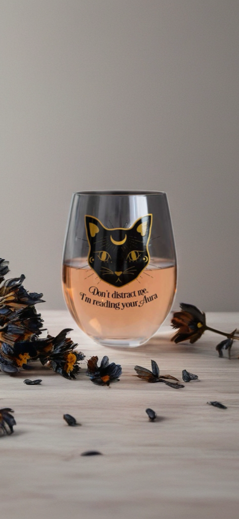 reading your aura stemless wine glass