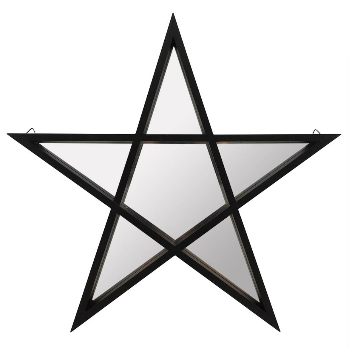 Black Framed Pentagram Mirror Shelf