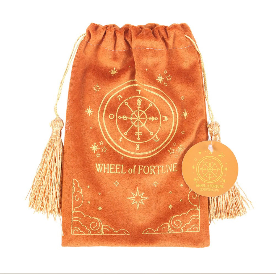 The Wheel Of Fortune Vintage Drawstring Tarot Bag