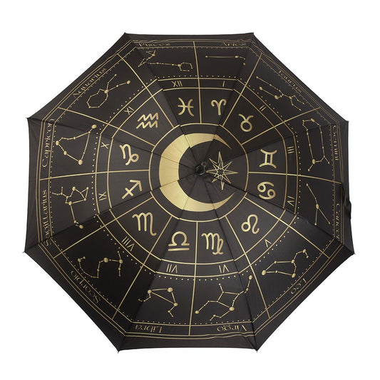 Black Astrology Wheel Umbrella
