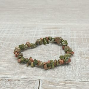 Unakite chip bracelet